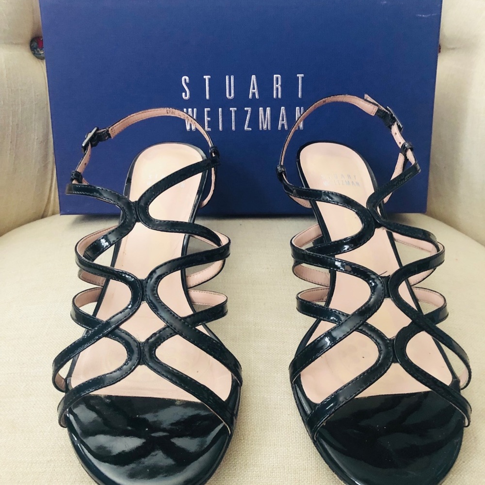 Stuart Weitzman Black Patent Sandals